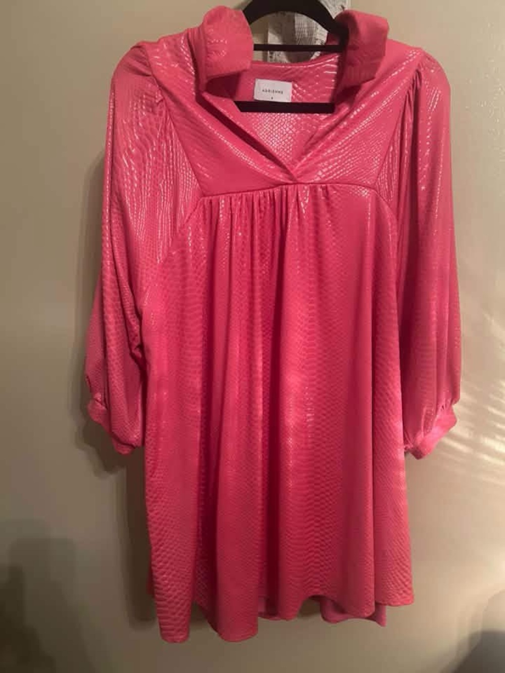 Calibre Coral Pink V-Neck Shimmer Dress